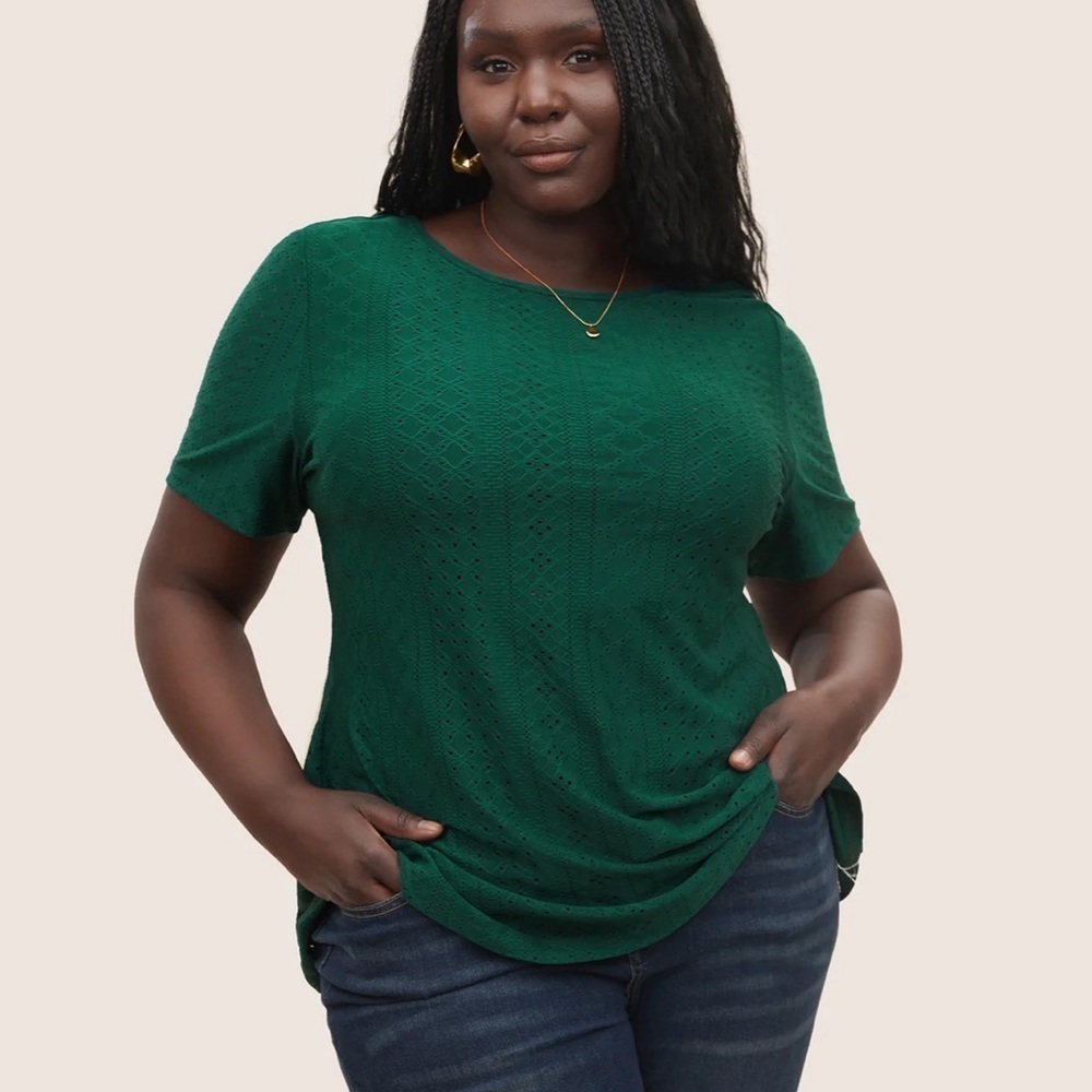 BloomChic Plus Size XL Plain Textured Twist Back T-shirt us14-16 - Picture 1 of 8